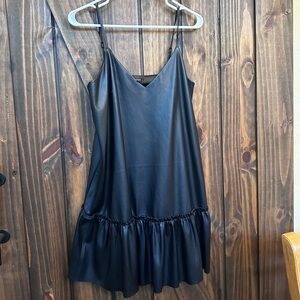 Express Faux Black Leather Dress. Size Small